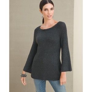 Chicos Bateau Sweater With Stitch Sleeve Details … - image 1